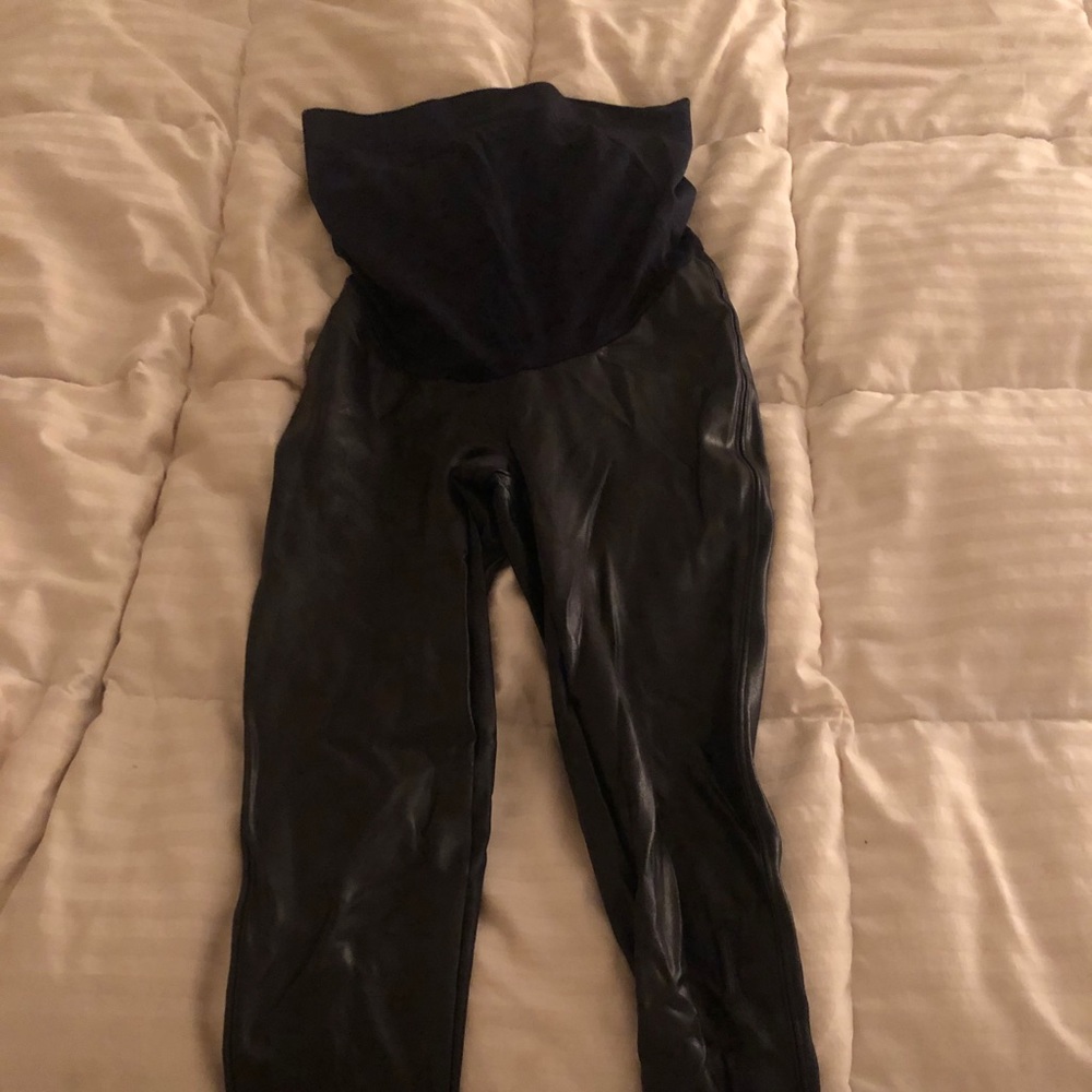 Spanx mama maternity faux leather leggings